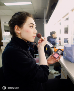 Beauty at work. Principal Dancer Miranda Zhou-Galati prepares for a performance at the Kentucky Center for the Performing Arts in Louisville. (photo by dancer Diana Teng)
