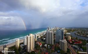 How often do you catch a double rainbow? (photo by dancer Ben Chen) 
