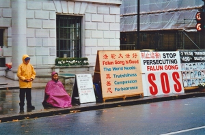 The sit-in has continued year round, rain or shine. Day and night.
